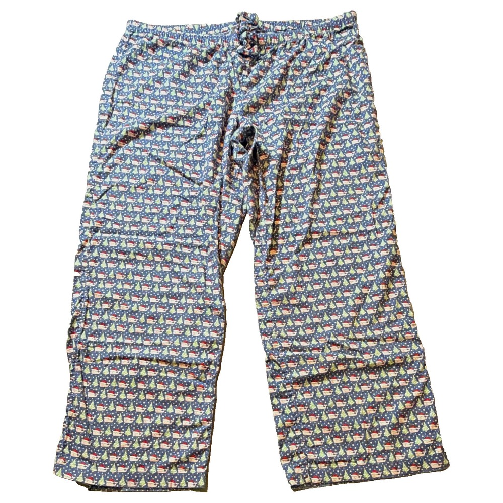 Vineyard Vines Men's XL Flannel Cotton Pajama Pants Santa Christmas Drawstring